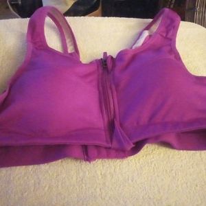 UNBRANDED purple sports bra zip up 30b